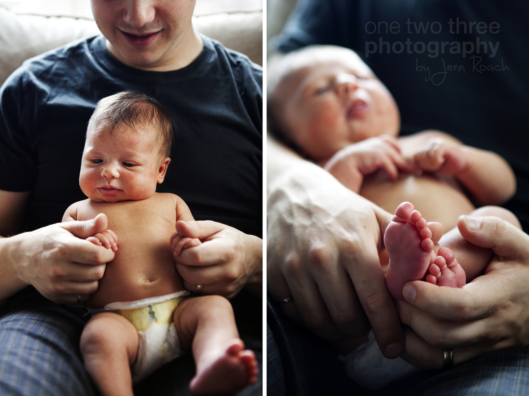 Andrew holds baby Leah during the natural and candid photography session