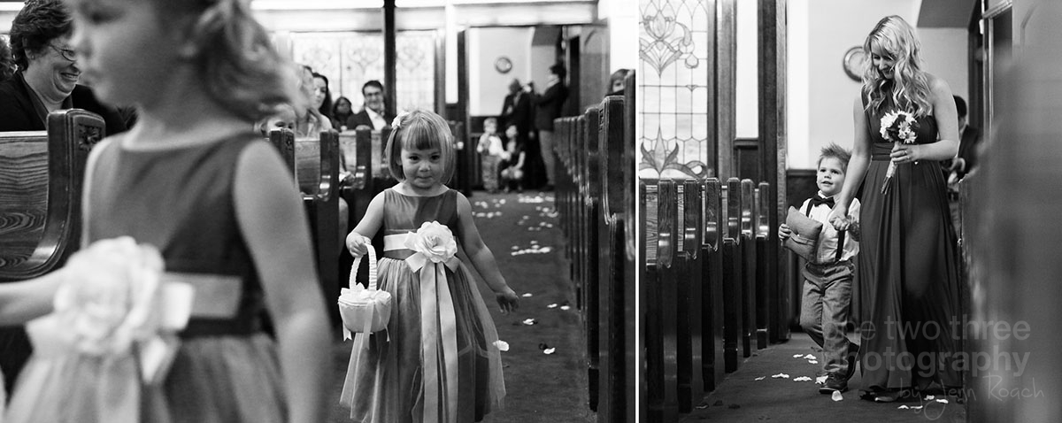 022 Flower girls and ring bearer coming down the aisle