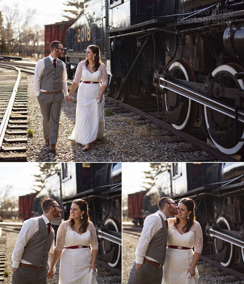 062 A Bride and Groom with Train at Heritage Park