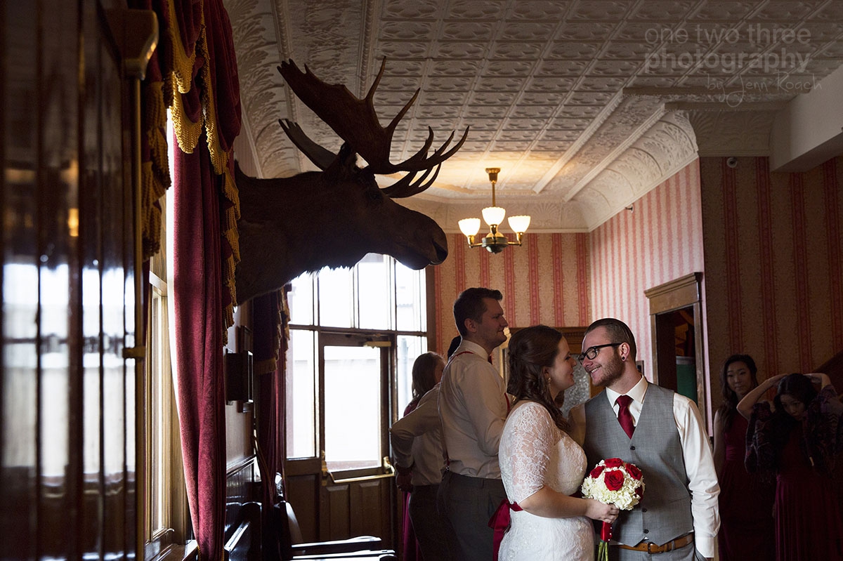 074 Moose head at Wainwright Hotel Heritage Park Wedding