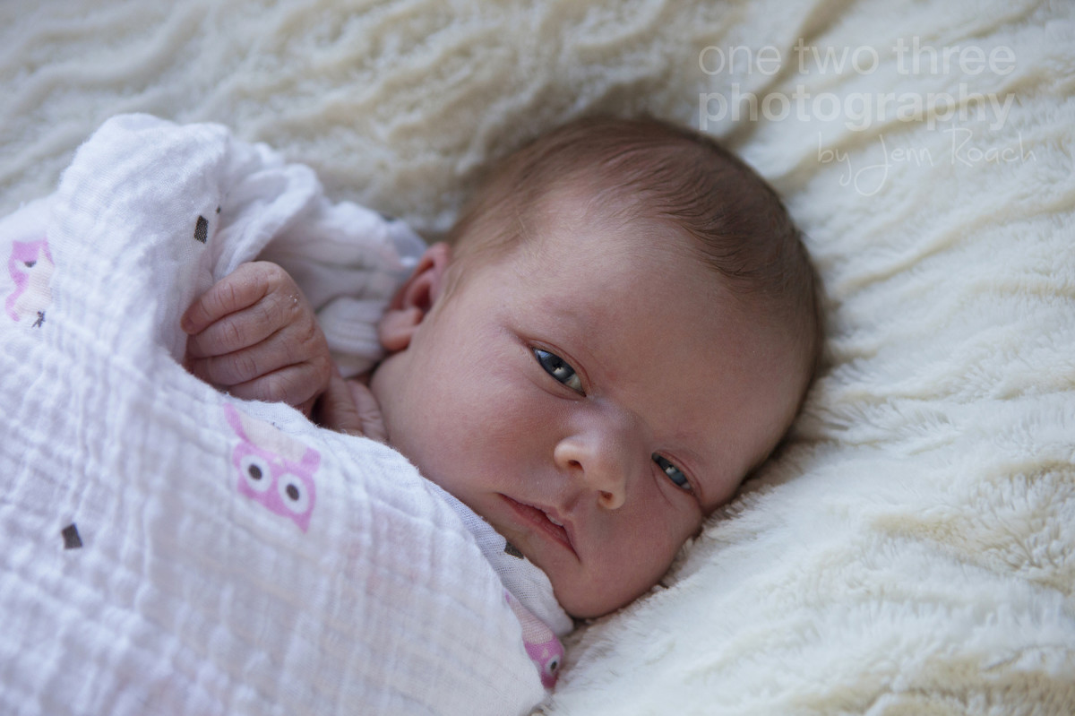 Natural Newborn photograph of a little girl in her home