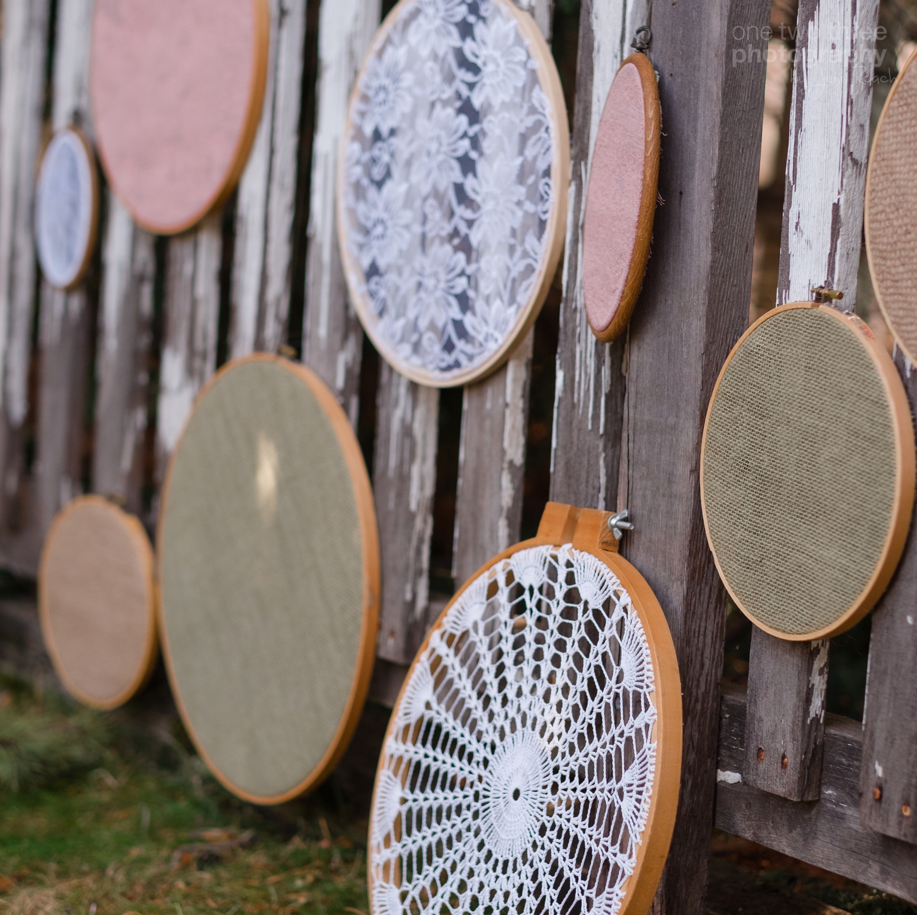 Lace and burlap inspired decor