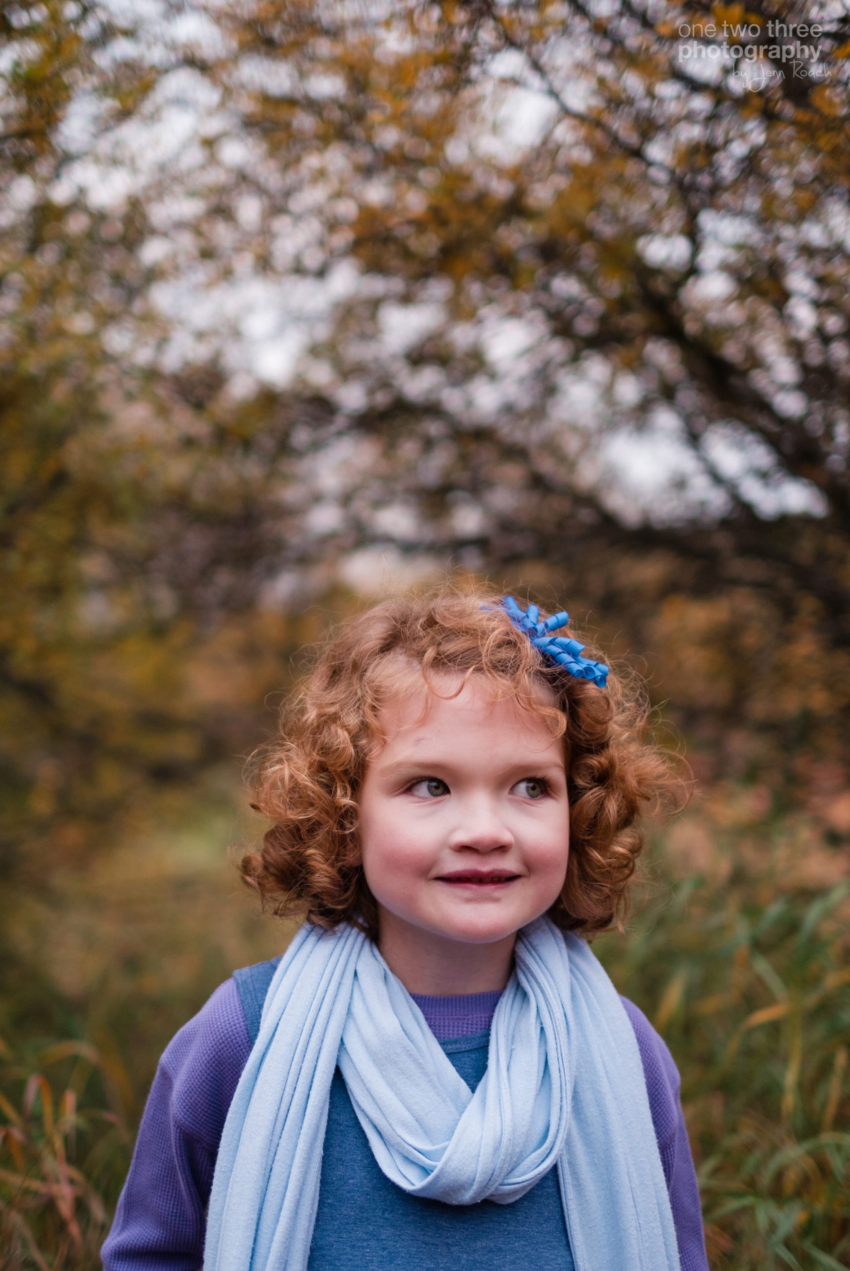 Portrait of young girl during Cochrane family fall photo session