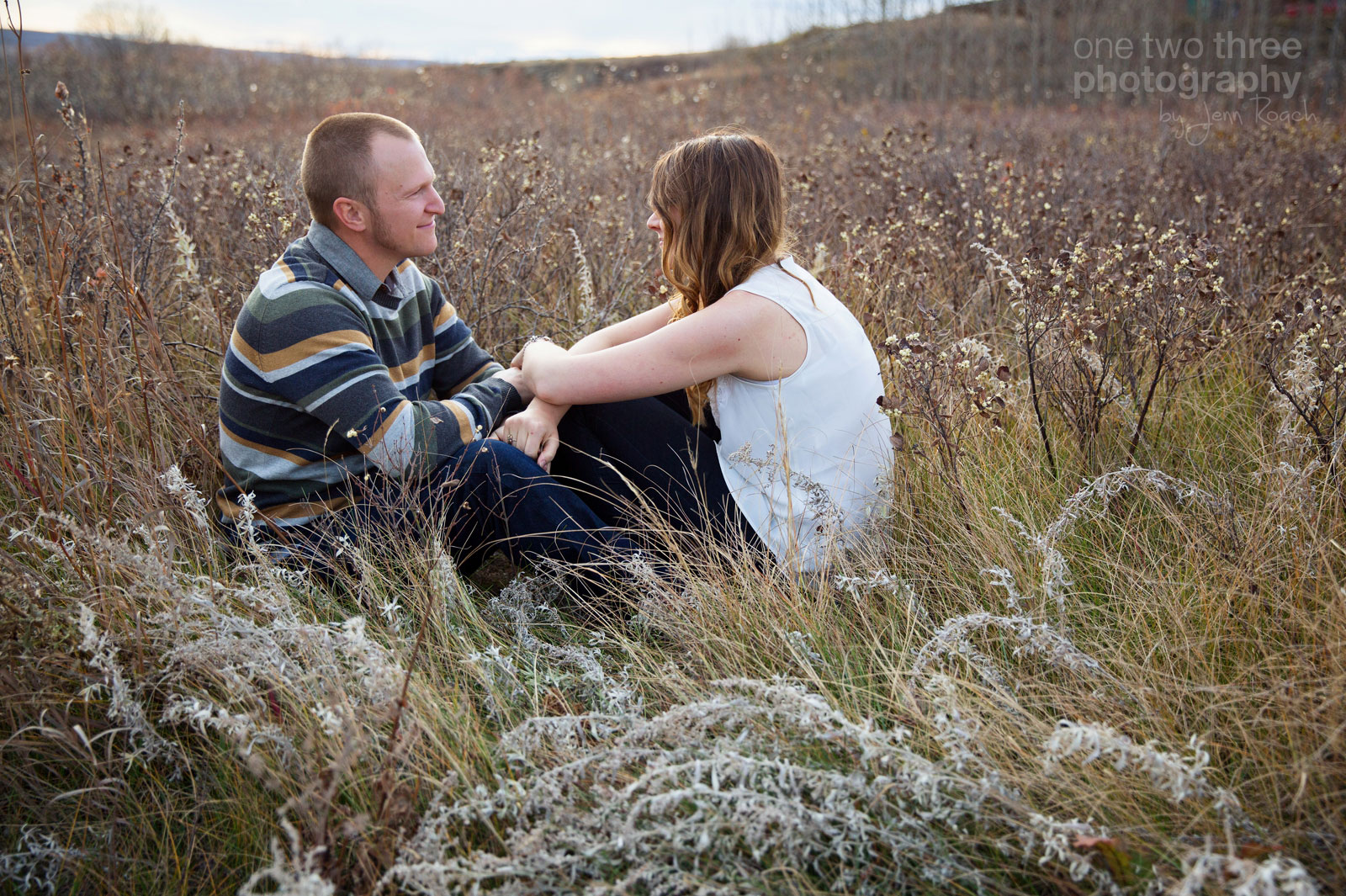 Dave and Katie amongst the tall fall grasses