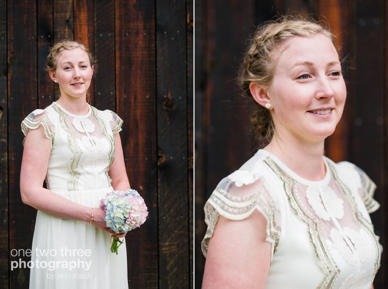 Beautiful calgary bride against rustic background